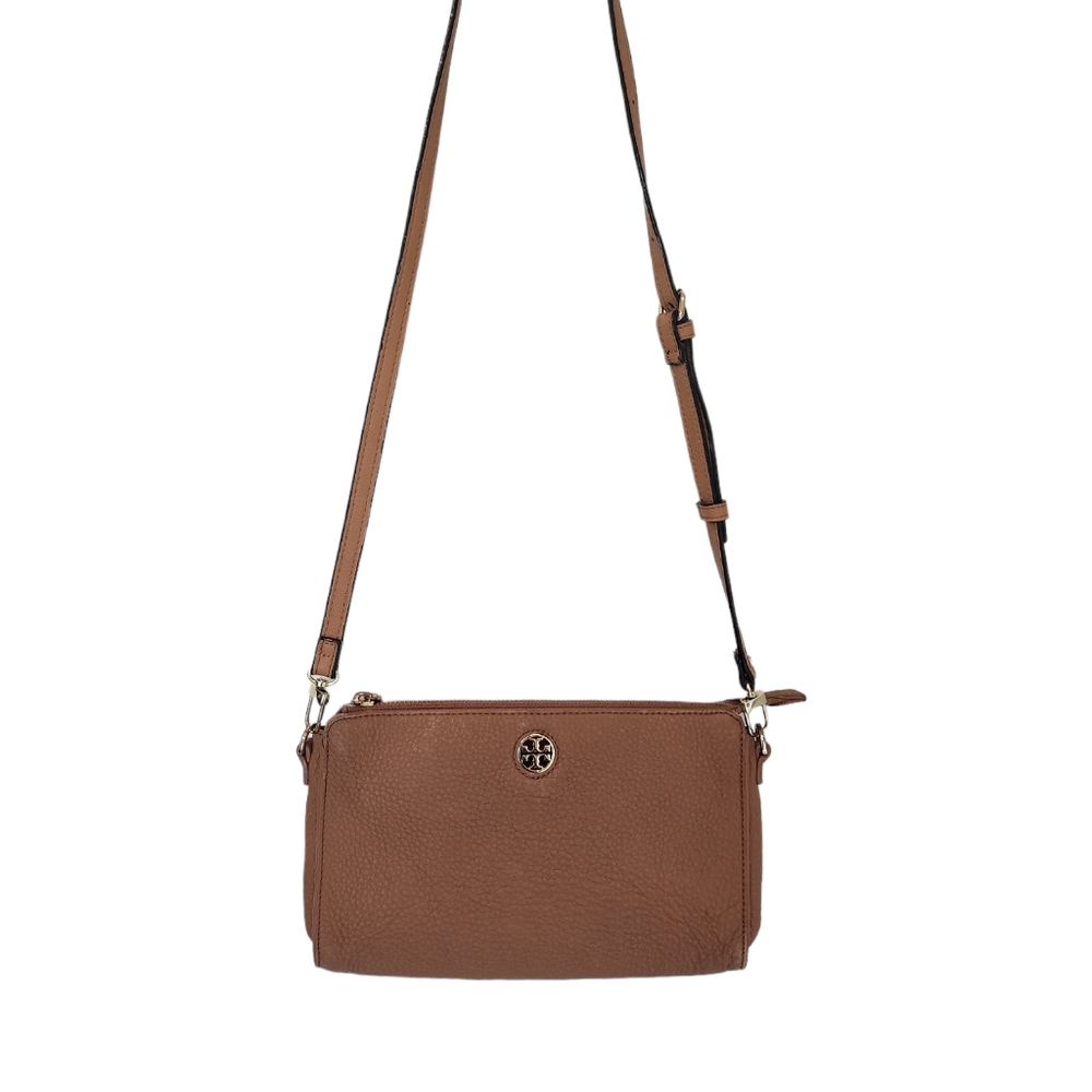 Tory Burch Crossbody Bag Tan Pebbled Leather